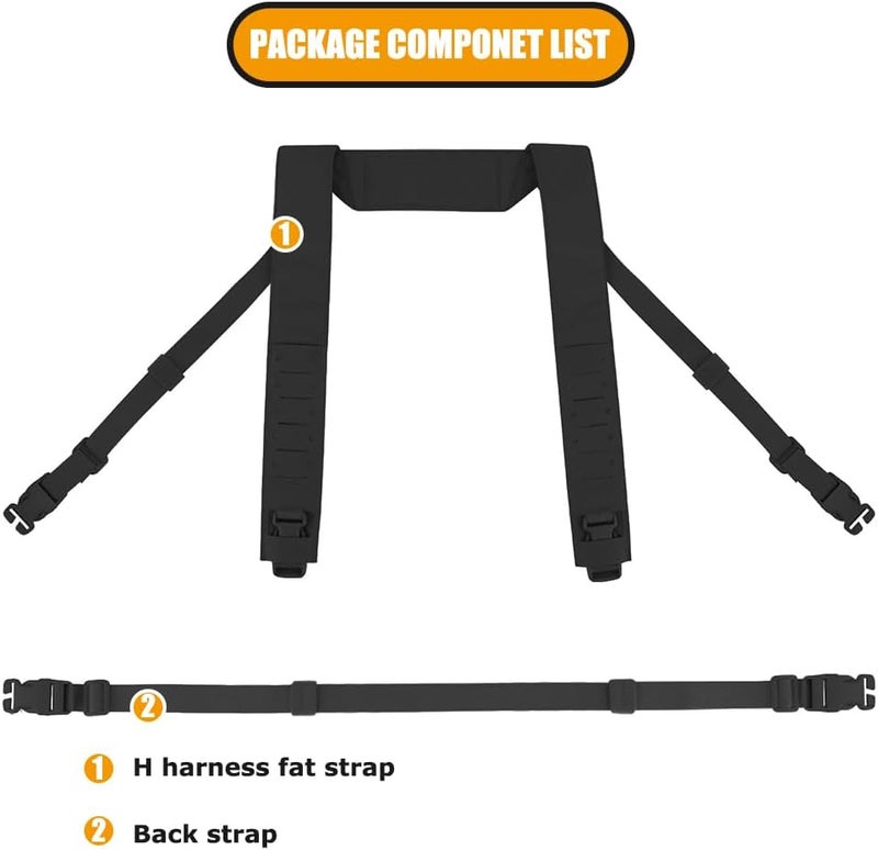 KRYDEX Laser Cut Shoulder Strap H Harness and Back Strap with Quick Release Buckles for MK3 MK4 MK5 Chest Rig - Image 5
